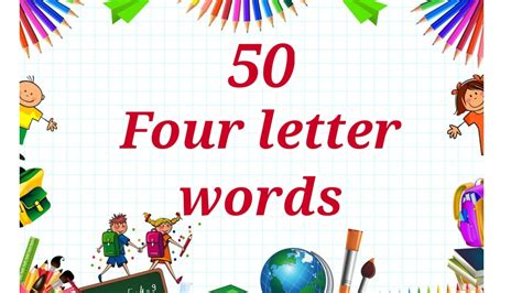 Four Letter Words Learn To Read And Spell Four Letter Words 50 Four