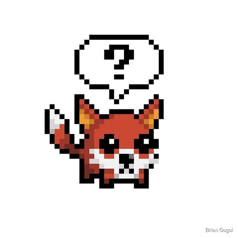 Cute Fox Pixel Art By Pixelkraft Redbubble