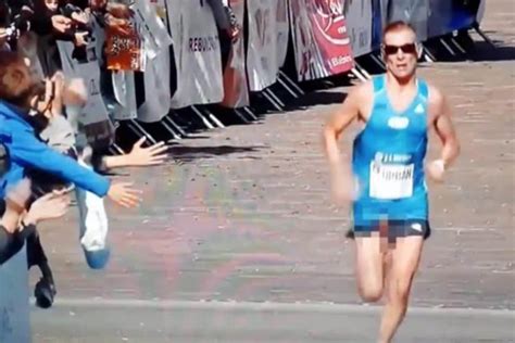 Marathon Runner Exposes His Penis At The Finish Line Ok Magazine