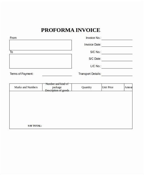 Proforma Invoice Template Excel Inspirational Proforma Invoice Free