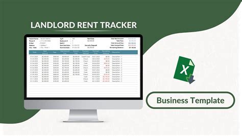 Landlord Rent Payment Tracker Excel Template Youtube