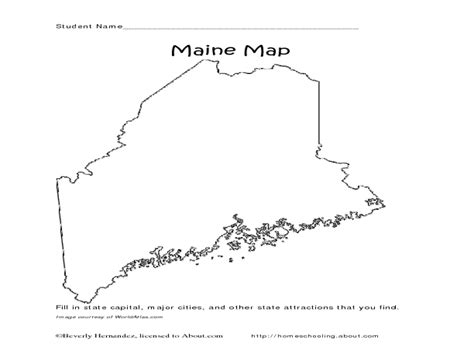 Maine Map Worksheet For 4th 5th Grade Lesson Planet