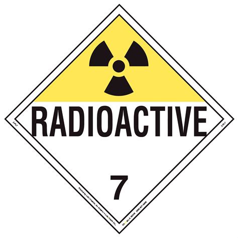 Labelmaster Dot Container Placard Radioactive 10 34 In Label Wd 10 34 In Label Ht Tagboard