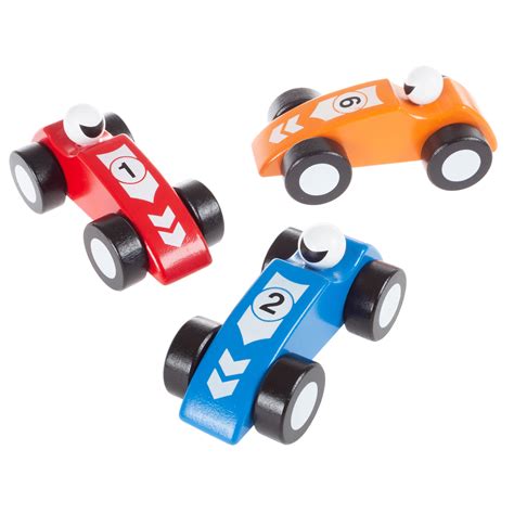 Toy Race Car Set Wooden Racecars By Hey Play
