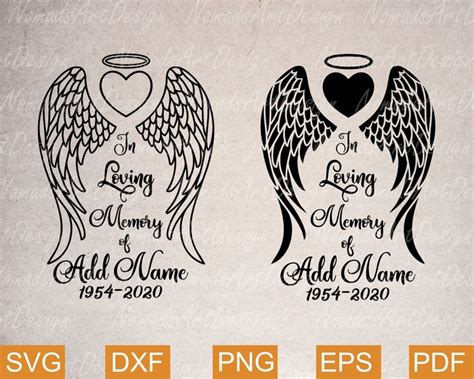 Dxf In Loving Memory Svg Sympathy Svg Angel Wings Svg Memorial Svg But