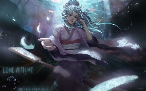 Anime Girl Underwater Art