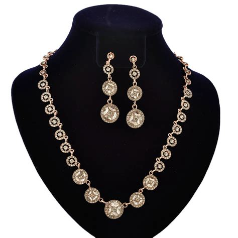 Coolcrystals Fashion Jewelry Set Rose Gold Plating Crystal Rhinestone