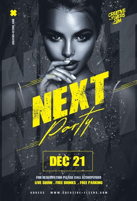 Next Party Flyer Template For Photoshop Creative Flyers Photoshop
