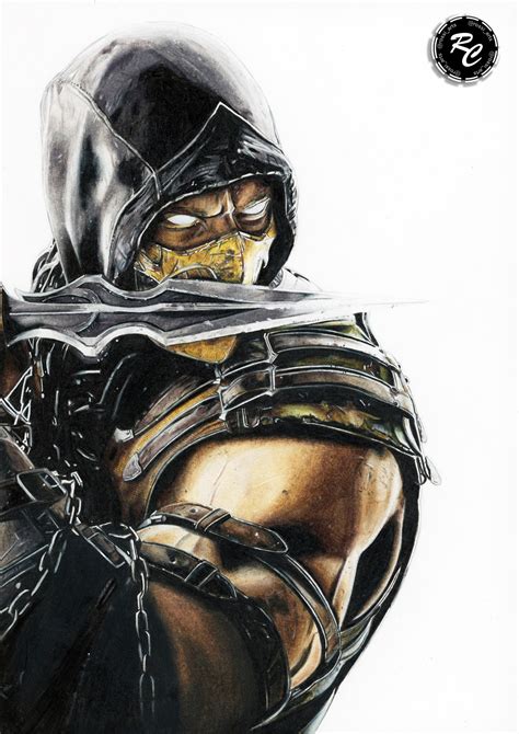 Scorpion From Mortal Kombat Drawing Character Drawing
