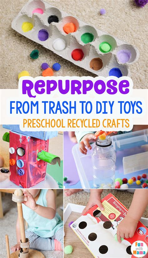 From Trash To Toys Preschool Recycled Crafts Fun With Mama