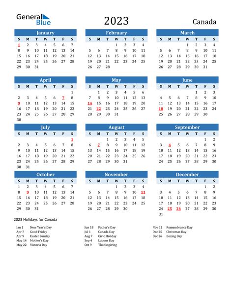 Canadian Calendar 2023 Off 70