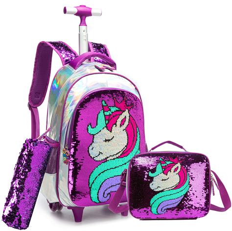 Girls Rolling Backpack Kids Backpacks With Wheels Backpack For Girls