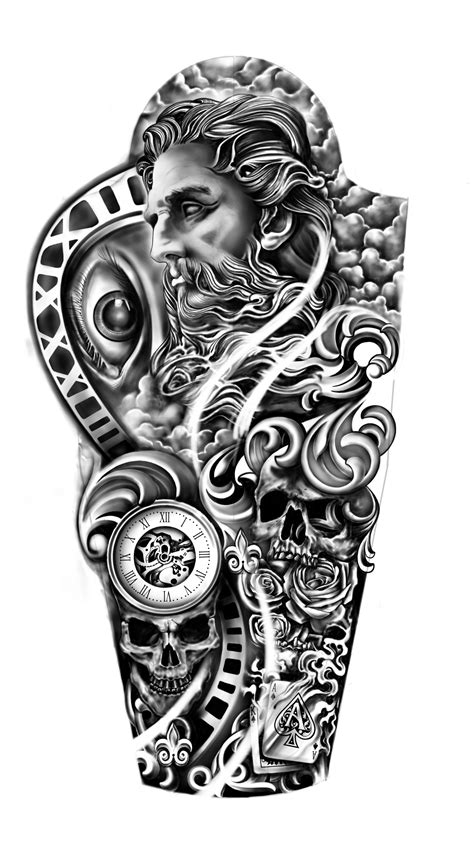Greek God Zeus Full Sleeve Tattoo Tattoo Designs Inspiration 103275