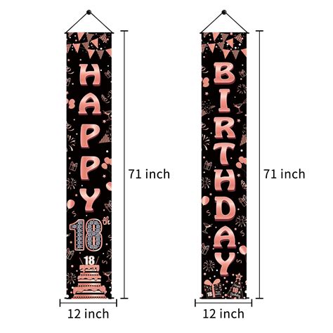 Luxiocio 18th Birthday Banner Decorations Supplies For Girls Rose