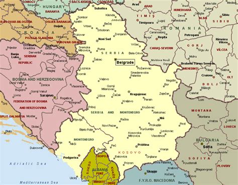 Serbia And Montenegro Map Romania Maps And Views