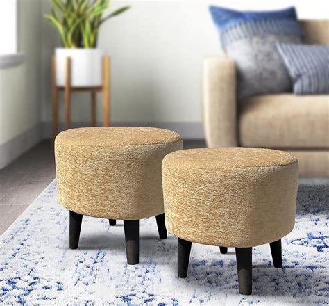 Homeaccex Ottoman Pouffes Tufted Footstool For Home Round Pouf Puffy