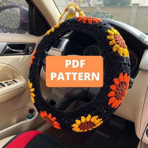 Crochet Pattern For Steering Wheel Cover Sunflower Granny Etsy Canada