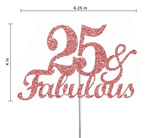 25th Birthday Cake Topper 25 Andfabulous Cake Topper Double Etsy