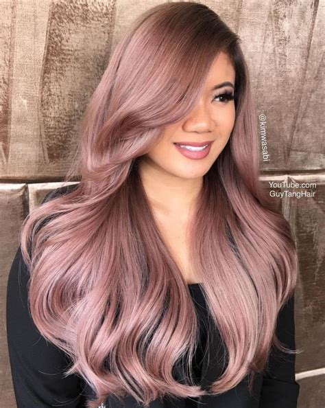 Long Pastel Pink Hairstyle Rose Hair Color Dusty Rose