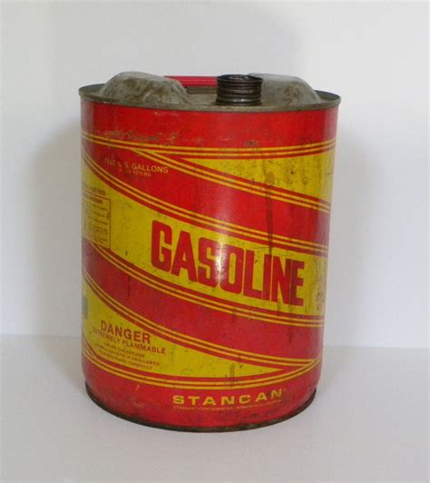 Vintage Industrial Metal Gas Can With Spout Stan Can 5