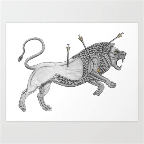Mesopotamian Lion Art Print By Erin Ingram Society6