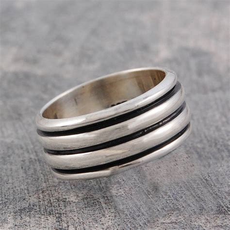 Mens Chunky Sterling Silver Spinning Ring By Otis Jaxon Silver