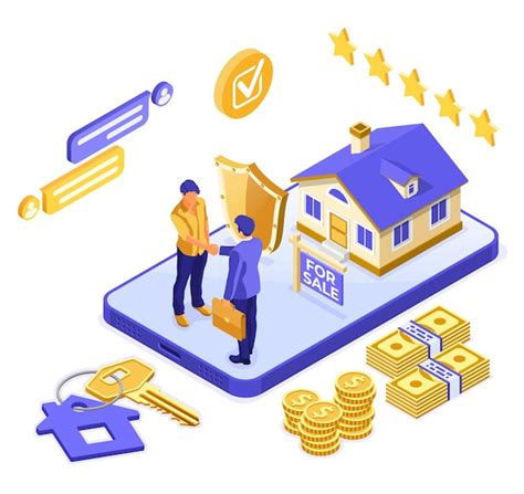 Premium Vector Rent Or Mortgage House Isometric Concept