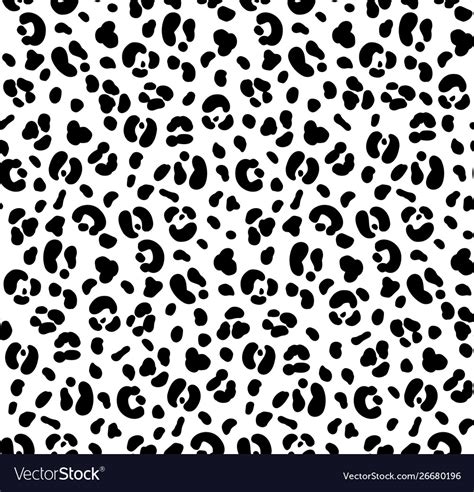 Seamless Black And White Color Leopard Print Vector Image