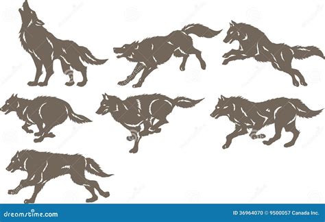 Wolves Royalty Free Cartoon 37963175