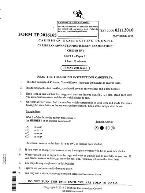 Cape Chemistry Unit 1 2016 P1 Pdf