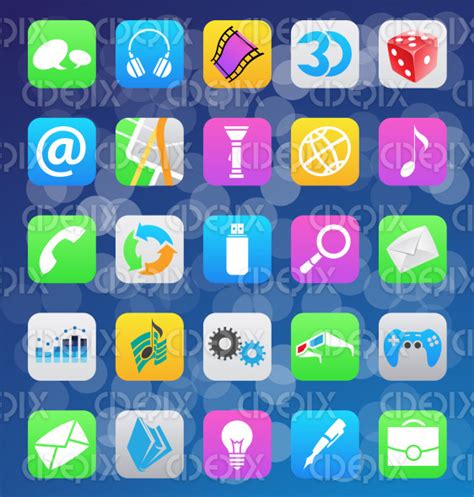 Colorful Ios 7 Style Mobile App Icons Cidepix