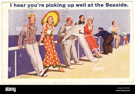 Saucy Seaside Postcard Dated 14 September 1934 Uk Stock Photo