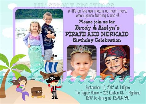 lil sprout  blog pirate mermaid birthday party invitations mermaid birthday party