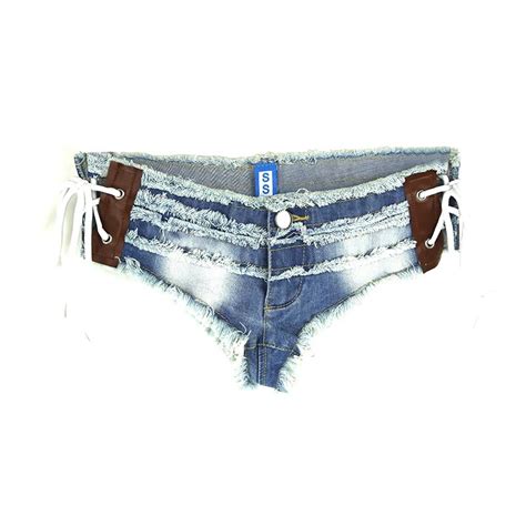 Sexy Low Waist Denim Shorts Women Summer Lace Up Mini Shorts Jeans For