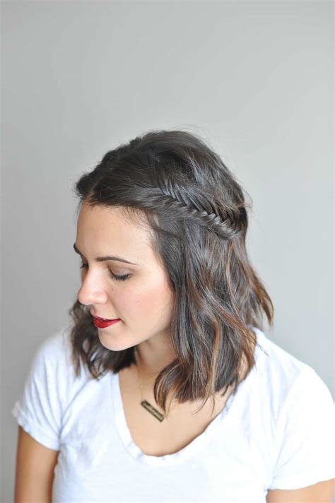 Short braided hair can make. Fishtail braid tutorial for short hair
