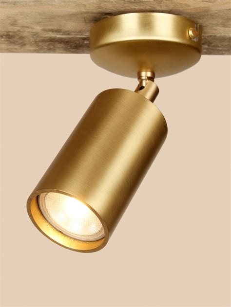 This Contemporary Style Spotlight Has A Solid Brushed Brass Tube
