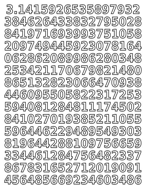Printable Pi Digits Printable Word Searches