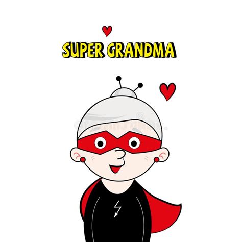 Super Grandma Cartoon Abstract Illustration Stock Vector