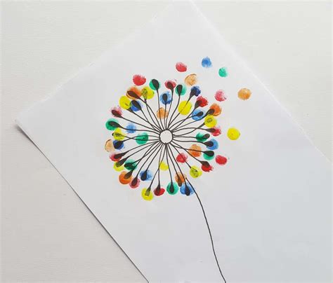 Finger Painting Dandelion Dandelion Wall Art