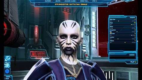 Star Wars The Old Republic Character Creation Sith Servepole