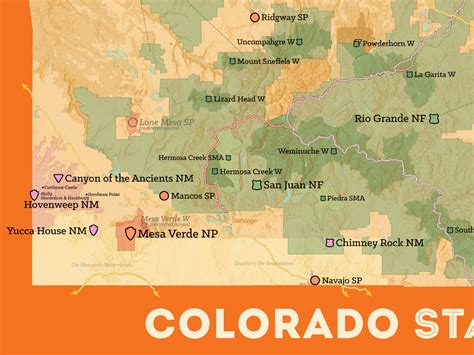 Colorado State Parks And Federal Lands Map 18x24 Poster Best Maps Ever