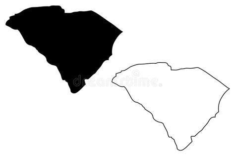 South Carolina Map Vector Stock Vector Illustration Of Isolated