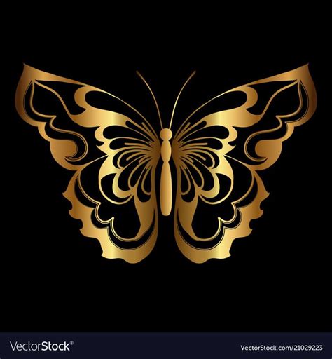 Decorative Silhouette Of Butterfly Vector Image On Vectorstock