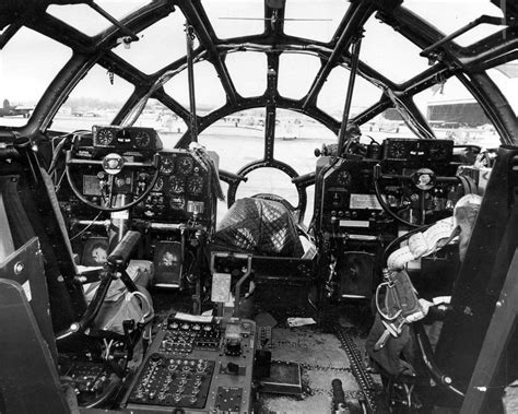 Flight Deck And Controls Of A B Superfortress Note The Security