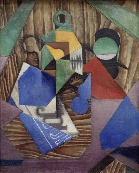 ‘bottle Of Rum And Newspaper Juan Gris 191314 Tate Cubist Art