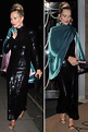 Kate Moss attends LFW party wearing sequined dress and velvet cape ...