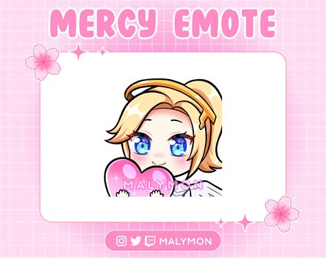 Cute Mercy Overwatch Heart Love Emote Premade Emotes Sticker For Streamers Twitch Discord