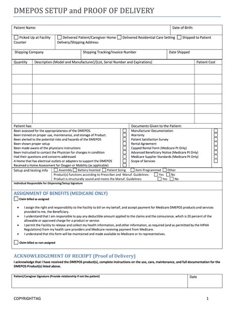 Dme Proof Of Delivery Form Download Fill Online Printable Fillable