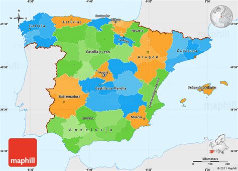 Free Spain Political Map Political Map Of Spain Political Spain Map Images