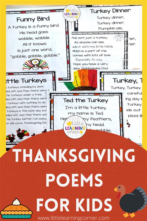 The Best Thanksgiving Poems For Kids Little Learning Corner